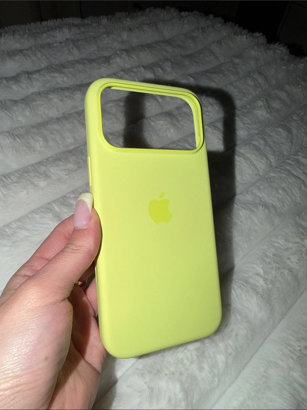 Apple Neon Yellow Silicone iPhone Case 17 pro max